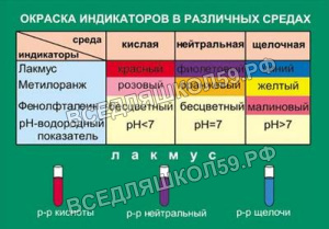 Окраска индикаторов в различных средах (100х140см,винил)