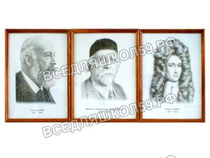 "Портреты выдающихся химиков"(дерев. рамка, под стеклом)