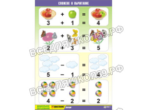 Таблица демонстрационная "Сложение и вычитание" (винил 70x100)